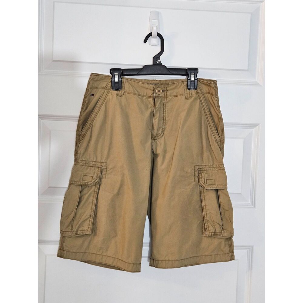 Tommy Hilfiger Boys Cotton Cargo Khaki Shorts Size 18
